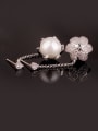 thumb S925 Silver Zircon Pearl Temperament and Simple Anti allergy threader earring, 1
