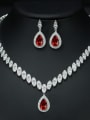 thumb Luxury Shine  AAA Zircon Necklace Earrings 2 Piece jewelry set 0