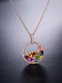 thumb Fashion Multi-color Gemstones Round Necklace 0