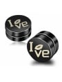 thumb Stainless Steel With Black Gun Plated Personality Round love words Stud Earrings 0