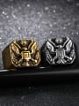 thumb Stainless Steel With Gold Plated Punk Eagle Men Rings 4