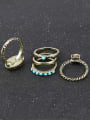 thumb Fashion Antique Gold Plated Resin stones Alloy Ring Set 1