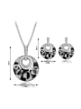 thumb Alloy White Gold Plated Vintage style Crystal Two Pieces Jewelry Set 2