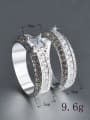 thumb Micro Pave Zircons White Gold Plated Fashion Ring 2