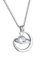 thumb 925 Sterling Silver With  Cubic Zirconia Personality Cosmic planet Necklaces 0