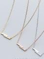 thumb S925 Silver Necklace Pendant female fashion fashionable diamond irregular Necklace sweet temperament clavicle chain female D4307 0
