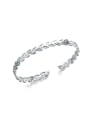 thumb Hollow Leave Shaped S925 Silver Opening Bangle 0