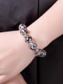 thumb Retro style Flowery Black Glass Beads Bracelet 1