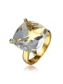 thumb Anti-allergic Square Shaped 18K Gold Plated Ring 0