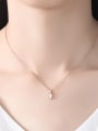 thumb 925 Sterling Silver With Rose Gold Plated Simplistic Geometric Necklaces 1