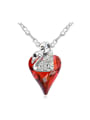thumb Exquisite Heart austrian Crystal Little Swan Alloy Necklace 0