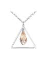 thumb Simple Hollow Triangle Water Drop austrian Crystal Alloy Necklace 0