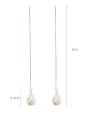 thumb Alloy With Gold Plated Simplistic Water Drop Threader Earrings 2