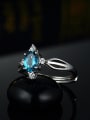 thumb Platinum Plated Sapphire Gemstone Engagement Ring 1