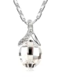 thumb Simple Oval austrian Crystal Platinum Plated Alloy Necklace 2