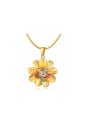 thumb Fashion 18K Gold Sunflower Shaped Crystal Necklace 0