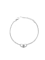 thumb Heart Accessories Zircon Double Chain Bracelet 0