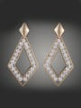 thumb Fashion Cubic Rhinestones Hollow Geometrical Alloy Stud Earrings 0