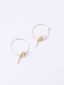 thumb Titanium With Gold Plated Simplistic Round  Pendant  Hoop Earrings 2