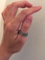 thumb 925 Sterling Silver With Antique Silver Plated Vintage Irregular Midi Rings 1