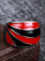 thumb Unisex Personality Double Color Design Titanium Enamel Ring 2