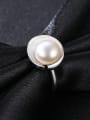 thumb Sterling Silver 9-9.5mm natural pearl free size ring 3