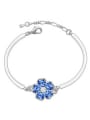 thumb Simple austrian Crystals-Covered Flower Alloy Bracelet 1