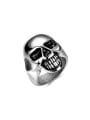 thumb Men Personality Skull Shaped Titanium Painting Ring 0