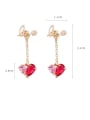 thumb Alloy With Gold Plated Simplistic Heart Drop Earrings 4