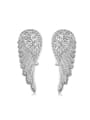 thumb Personalized Wings Crystal Stud Earrings 0