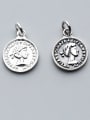 thumb 925 Sterling Silver With Antique Silver Plated Trendy Round portrait Charms 1