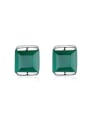 thumb Square-shape Small Stud Earrings with Agate 0