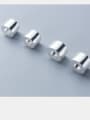 thumb 925 Sterling Silver With Platinum Plated Simplistic  Smooth Round Beads 1