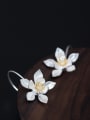 thumb Retro style Lotus Flower 925 Silver Elegant Earrings 1