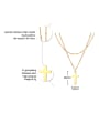 thumb Stainless Steel With Gold Plated Simplistic Smooth Cross Multi Strand Necklaces 2