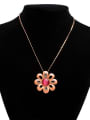 thumb Creative Flower Shaped Opal Stone Women Necklace 2