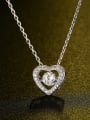 thumb Fashion Zircon Heart-shaped Necklace 1