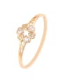 thumb Copper Alloy Rose Gold Plated Fashion Hollow Heart-shaped Artificial Gemstones Bangle 0