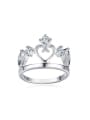 thumb Elegant Crown Shaped AAA Zircon Titanium Ring 0