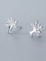 thumb 925 Sterling Silver With Silver Plated Simplistic Tree Stud Earrings 1