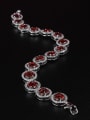 thumb All-match Red Round Shaped Zircon Platinum Plated Bracelet 1