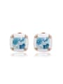 thumb Ethnic Style Square Shaped Polymer Clay Stud Earrings 0