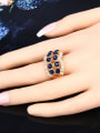 thumb Personalized Blue Resin stones Gold Plated Alloy Ring 1