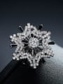 thumb Fashion Snowflake Cubic Zircon Copper Brooch 2