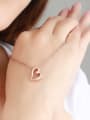 thumb Elegant Rose Gold Plated Heart Shaped Zircon Pendant 1