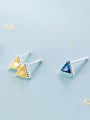 thumb 925 Sterling Silver With  Cubic Zirconia Fashion Triangle Stud Earrings 1