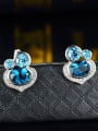 thumb Fashion Sapphire Gemstones Heart-shaped stud Earring 2