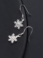 thumb 925 Sterling Silver With Platinum Plated Fashion snowflake Hook Earrings 0