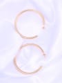 thumb Titanium With Gold Plated Simplistic Round Hoop Earrings 1