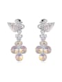 thumb Fashion Shiny Swan Cubic austrian Crystals Alloy Drop Earrings 1